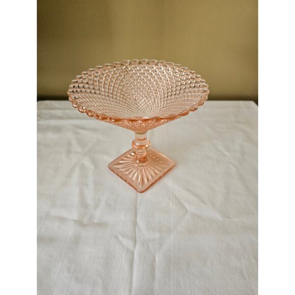 Pink Depression "Miss America" Glass Compote - Picture 3 of 5